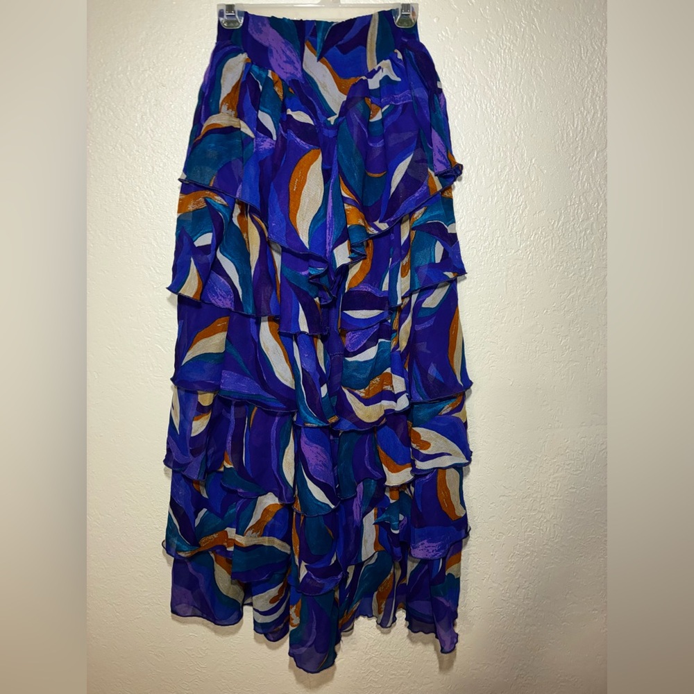 Vibrant Layered Maxi Skirt
